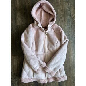 Koolaburra by UGG Hooded Faux Fur Coat in Pink Ice Sz XS Fleece Lined Jacket